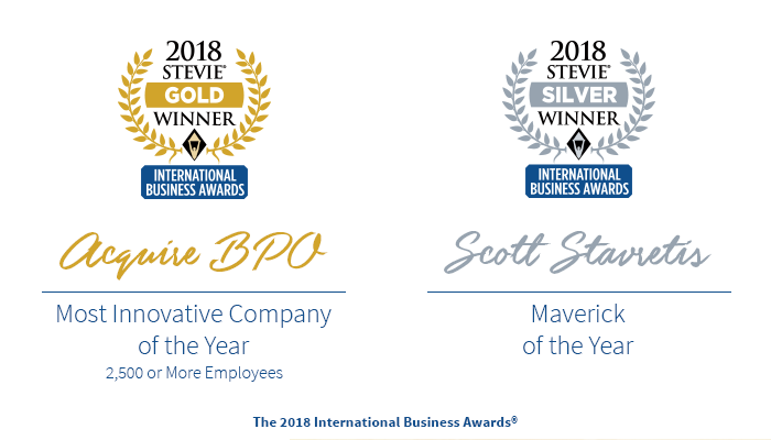 Acquire BPO snaps up three-peat wins at 2018 Stevie® Awards