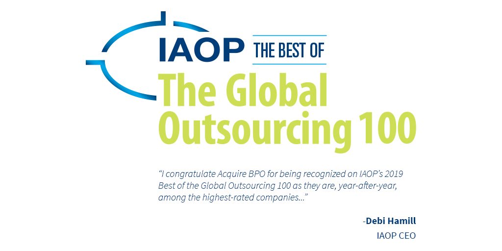 Acquire BPO among the Best in IAOP®’s 2019 Global Outsourcing 100 | Acquire BPO