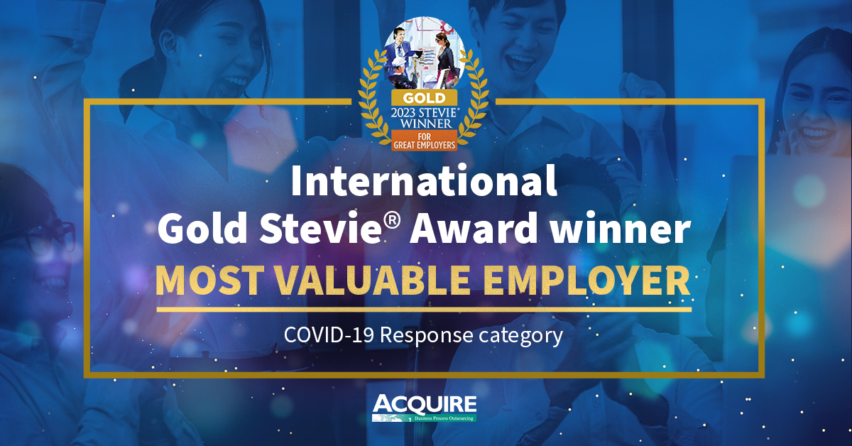 Acquire BPO Wins Gold Stevie® at the 2023 Stevie Awards for Great Employers