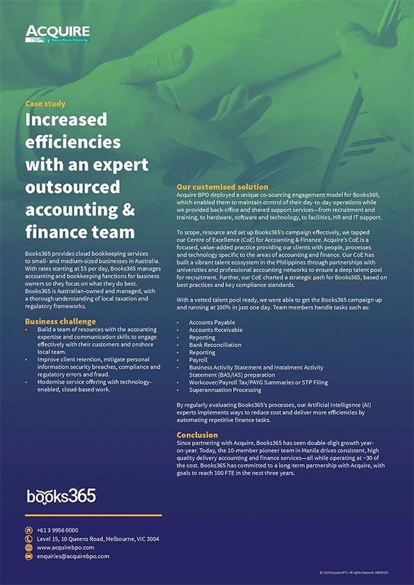 Increase accounting & finance efficiencies with an expert outsourced team