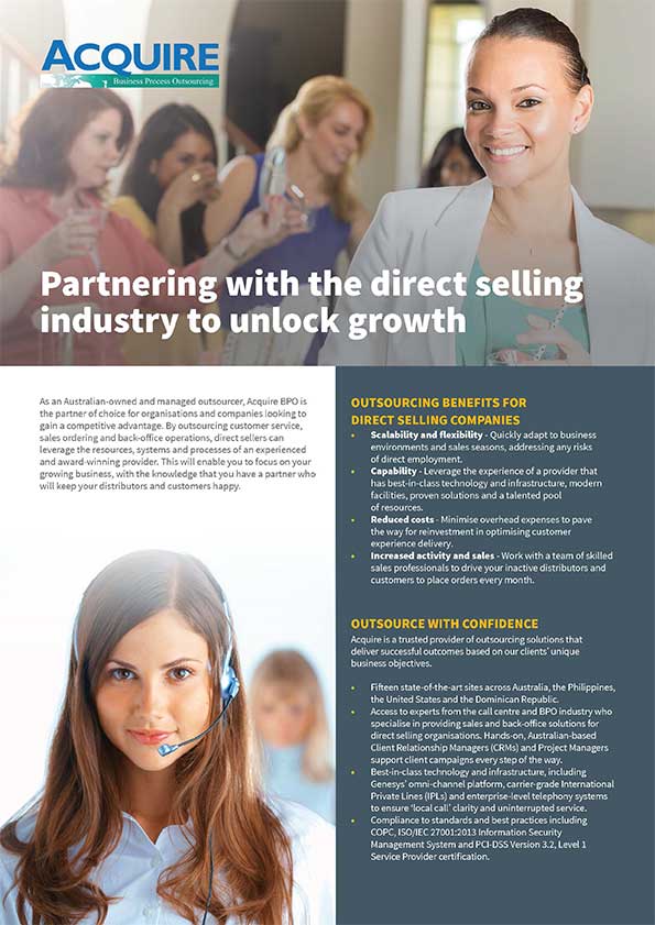 Back-office, sales support for the Direct Selling industry