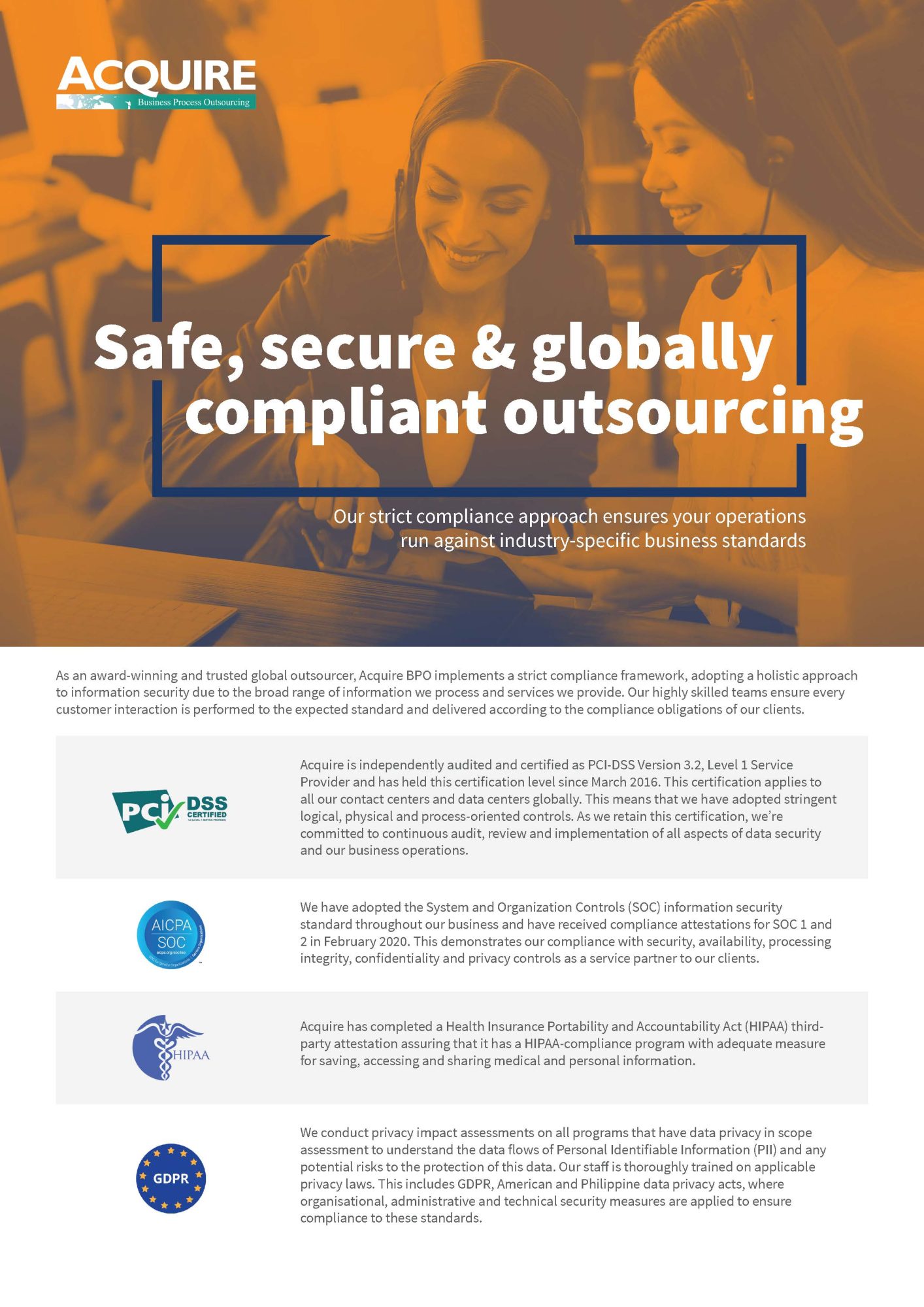 Safe secure & globally compliant outsourcing